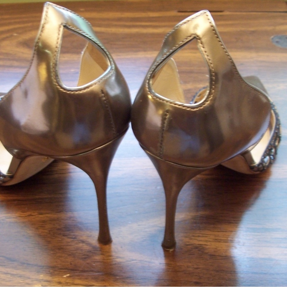 Sergio Rossi Gold Stiletto Rhinestone Embellished pumps, 10 - Picture 3 of 5